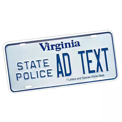 Virginia State Police Personalized Add Your Text Design License Plate Sign • $19.95