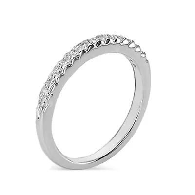 0.25 Ct Round Moissanite Colorless Semi Eternity Matching Band Ring • $799