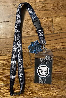 Marvel Black Panther Tribal Pattern Lanyard With Charm ID Holder Sticker New • $8.95