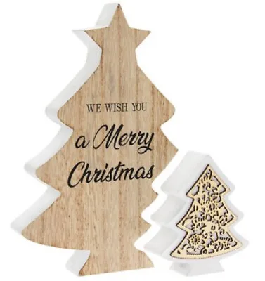 £4 • Buy Standing Christmas Tree Message Plaque We Wish You A Merry Christmas LP51240