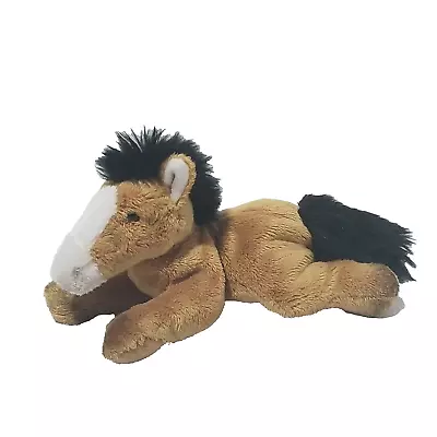 Russ Berrie Yomiko Classics Horse Pony Bean Plush 8  Brown W/Black Mane Tail • $7