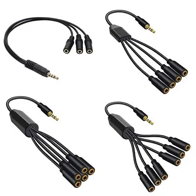 £6 • Buy Headset Splitter Cable TRRS 1/8 Male To 3/4/5/6 Port Female Jack AUX Cable