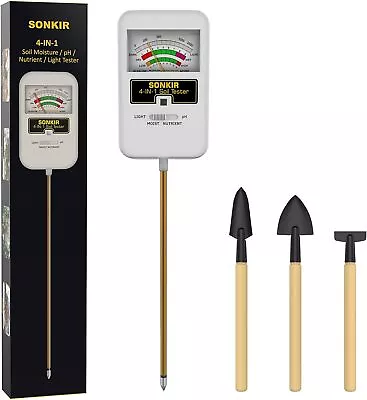 4-in-1 Soil Moisture Meter & Soil Tester Measures Nutrients Moisture PH Light • $30.65