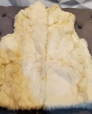 Vintage Ivory White Real Fur Vest By Opera Size Small Womens • $100
