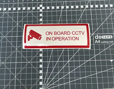 £4 • Buy 4 X CCTV In Operation In This Vehicle S/A Car, Van, Taxi, Bus Vinyl Stickers
