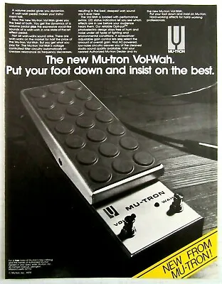 1979 MU-TRON Volume Wah Wah Guitar Pedal Guitar Player Magazine Ad • $12.99