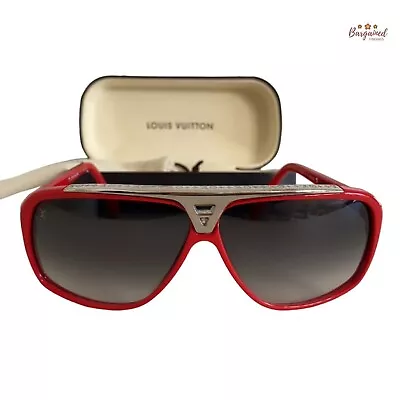 Authentic LOUIS VUITTON Red Acetate Frame Evidence Millionaire Sunglasses-Z0286W • $399