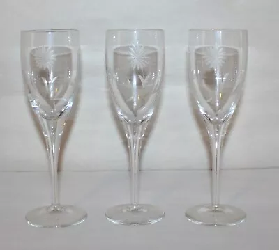 Set Of 3 Vintage Crystal Glass Bar Stemware 7-3/4  Champagne Flutes Glasses /#78 • $26.40