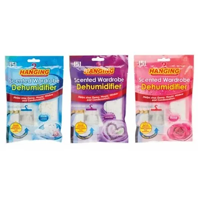 Hanging Wardrobe Dehumidifier Bag - Pack Of 3 - Scented Dehumidifier • £6.79