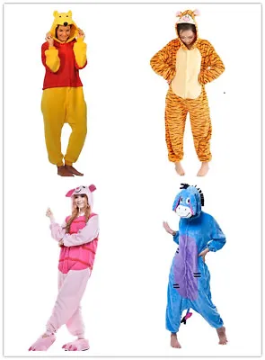 Winnie The Pooh Piglet Tigger Onesiee Kigurumi Fancy Dress Costume Hoody Pyjamas • £15.99
