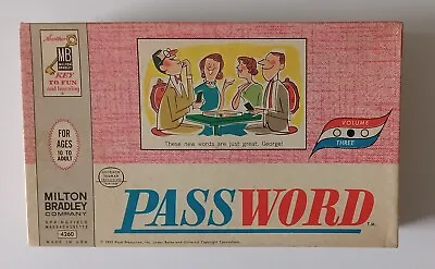 Vintage 1963 Milton Bradley  PASSWORD  Board Game 4260 In Original Box. • $9