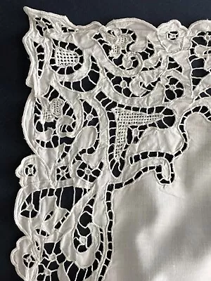 Vintage Linen Cutwork Pillow Sham Covers Set Of Two (2) King Size • $45