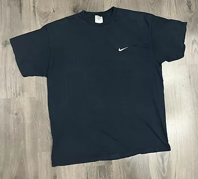 Vintage Nike Shirt Mens XL Black White Swoosh Check Essential Logo 90s USA • $20.88