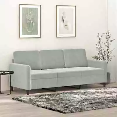 3-Seater Sofa Light Grey 180 Cm Velvet • $394.16