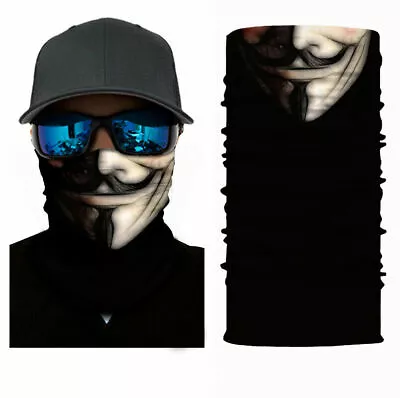 V For Vendetta Anonymous Guy Faux Face Mask Neck Gaiter FREE GIFT INCLUDED(MASK) • $9.99