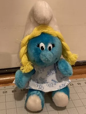 Smurfette 8” Plush Vintage 1981 Peyo Doll Dress Wallace Berrie Stuffed Toy • $7.99