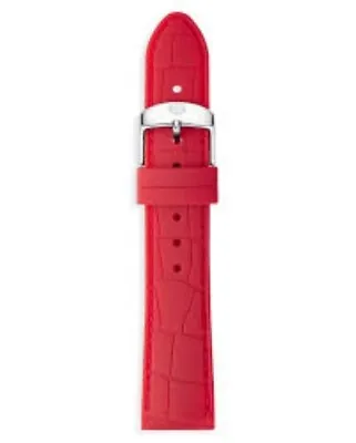 MICHELE 16mm Red Crocodile Embossed Silicone Watch Strap Fits Any 16mm Watch NEW • $35
