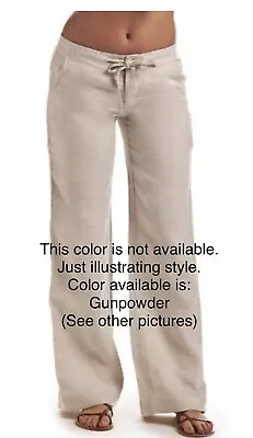 Island Company Womens Relaxed Linen Pant Color: Gunpowder RETAILS $115  • $29.96