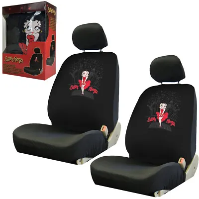 $62 • Buy New York Skyline Betty Boop Car Truck 2 Front Seat Covers With Headrest Covers
