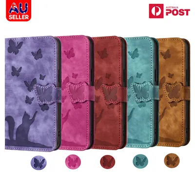 $11.59 • Buy For OPPO A96 A16 A57 A17 A74 A54 Case Butterfly Leather Magnet Wallet Flip Cover