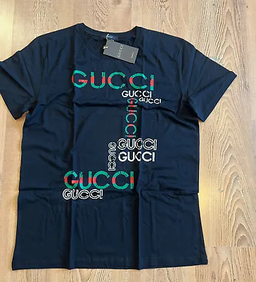Men's **** Black Color Gucci Cotton Shirt Tshirt Size XLARGE • $93