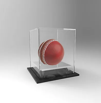 $45 • Buy Cricket Ball Display Case Acrylic Perspex Signed Ball Memorabilia Silver Mirror 