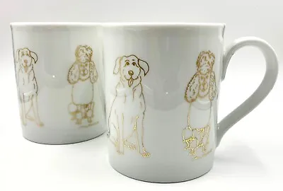 Two Charming Eschenbach Guy Buffet Coffee Mugs; Gold Dogs; Frank Mcintosh Home  • £18.99