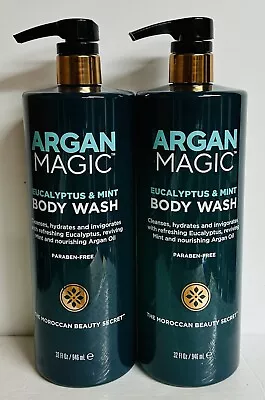 2-Pack Argan Magic ~ Eucalyptus & Mint Hydrating Body Wash 32 Fl Oz Each • $42.99