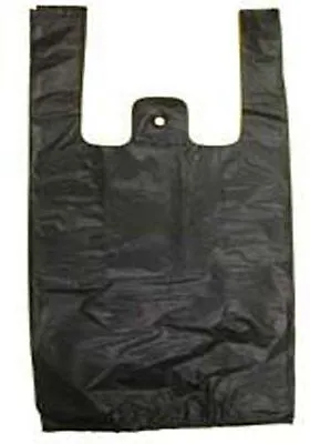 $8.42 • Buy Black Plastic Bags TShirt Retail Small 1/10 HD Quality Wholesale 8  X 3.5  X 15 