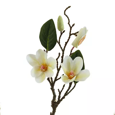 3 Heads Magnolia Flower Bonsai Home Decor Fake Plant Artificial Flowers Party  • £3.90