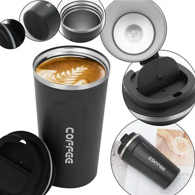 Stainless Steel Travel Mug For Hot/Cold Drinks 510ml Insulated Coffee Mugs Cups • £9.89