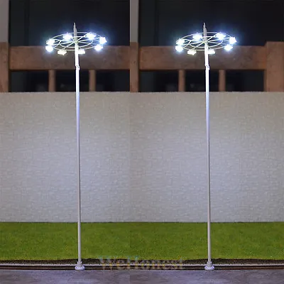 2 Pcs O Scale Plaza Lampposts Model Lights SMD LEDs Made Square Lamp #018 • $14.99