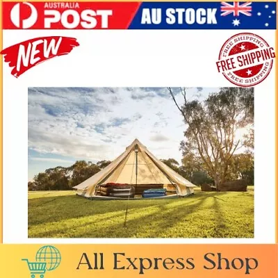 NEW8 Person Bell Tent Beige Wateresistant Tent Glamping Yurt Safari Camping TIPI • $256.95