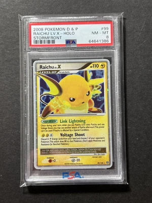 $69.95 • Buy PSA 8 NM-MT Raichu LV. X D&P Stormfront Ultra Rare Pokemon Card 99/100