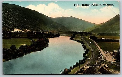 Hellgate Canyon Missoula Montana River Railroad Tracks Road Unused Postcard • $4.99