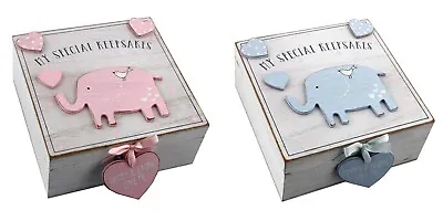 Baby Keepsakes Box Wood Elephant Design My Special Petit Cheri Christening Gift • £11.90