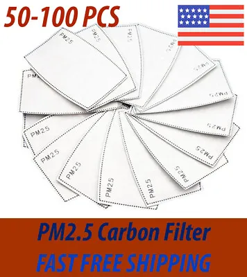 50/100 PCS PM2.5 Reusable Carbon Activated Filter For Kid Adult Face Cover Mask • $5.99