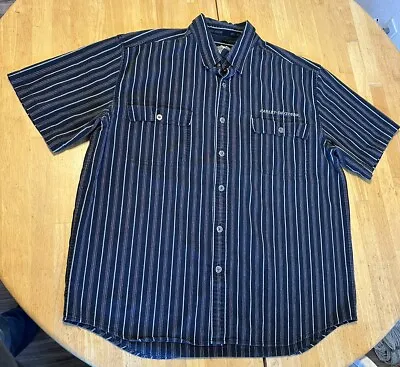 Harley Davidson Mechanic Shirt Mens XL Button Up Embroidered Biker Pinstripe • $22.97