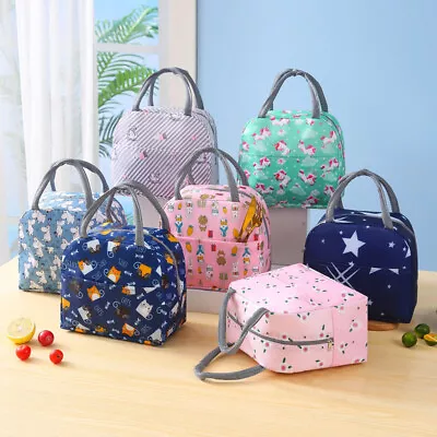 Thermal Insulated Lunch Bag Cool Bag Picnic Adult Kids Food Storage Lunch Box UK • £3.25