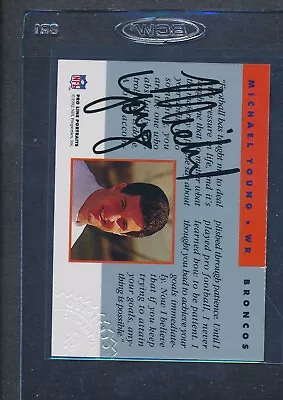 1992 Pro Line Portraits Certified Auto #161 Michael Young Broncos *F8549 • $12