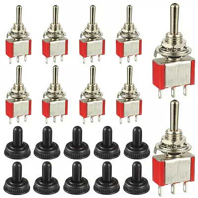 Momentary Toggle Switch With Waterproof Cap Mini Miniature 3 Pins 3 Position On/ • $23.91