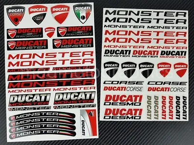 Ducati Monster R 821 696 1200 1100 Motorcycle Decal Set 54 Stickers Laminated • $16.30