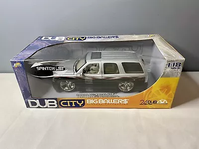 Jada Toys DUB CITY 1:18 2002 Cadillac Escalade DieCast Rare Black & Silver NIB • $45