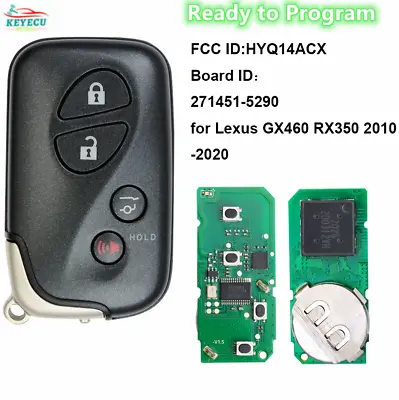 $46.89 • Buy For Lexus GX460 RX350 2010-2020 Smart Key Keyless Remote Key Fob HYQ14ACX GNE