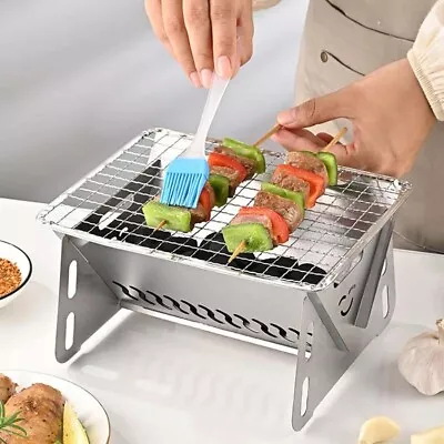 Stainless Steel Grill Folding BBQ Outdoor Camping Grill Portable Mini Cooker • $15.59