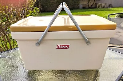 Vintage 1970s Coleman Picnic Hamper Coolbox - Cooler Chiller - Twin Handle • £99.95