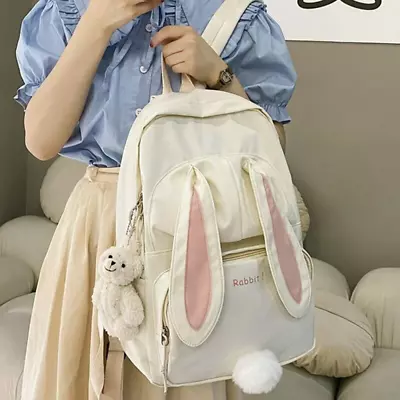 New Cute Rabbit Girl School Backpack Female Large Capacity Kawaii Back Pack • $29.88