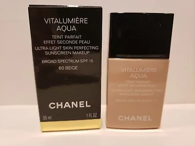 Chanel- Vitalumiere Aqua Ultra Light Perfecting Makeup SPF 15 - #60 Beige • $47.99