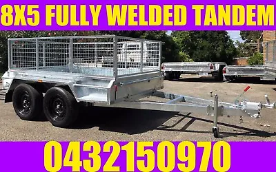 8x5 Fully Welded Galvanised Tandem Trailer With Cage Box Trailer • $3399