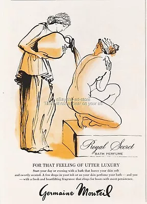 1960 Germaine Monteil Royal Secret Bath Perfume Feeling Of Utter Luxury Ad • $9.44